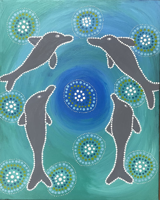 24-217 Dolphins Swimming by Sandra Henry