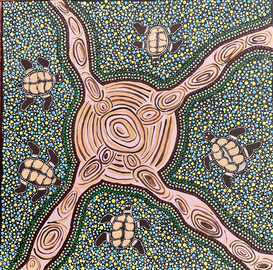 25-150 Turtles Swimming on the Sand by Sandra Henry