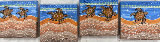 25-185 Turtles Set four by Peggy Walsh