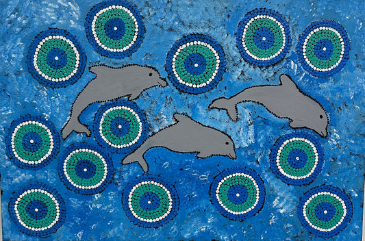 23-116 Dolphins Swimming by Annie Walsh