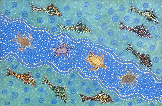 24-207 Down by the seaside looking out at the dolphons by Annie Walsh