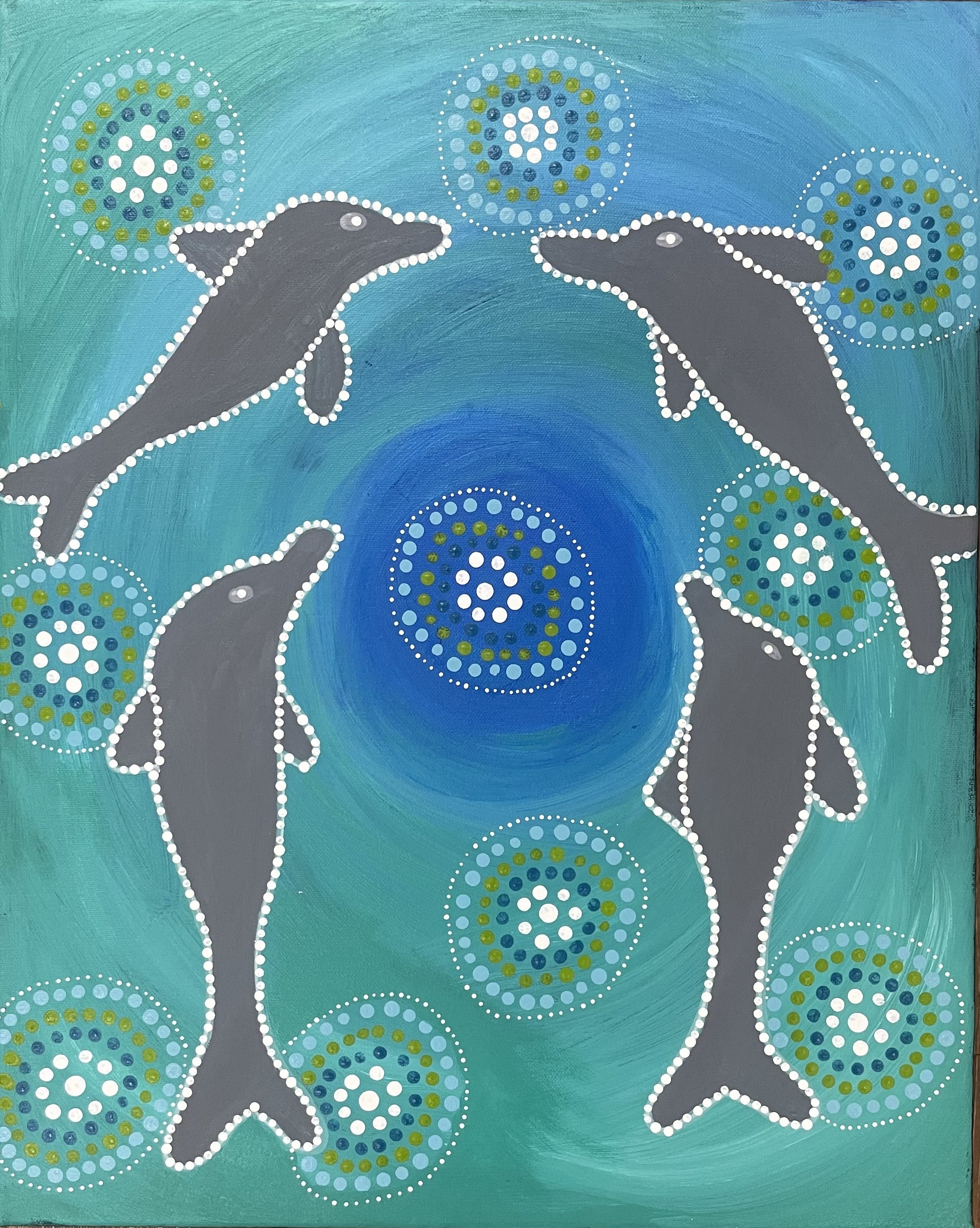 Dolphins Swimming by Sandra Henry