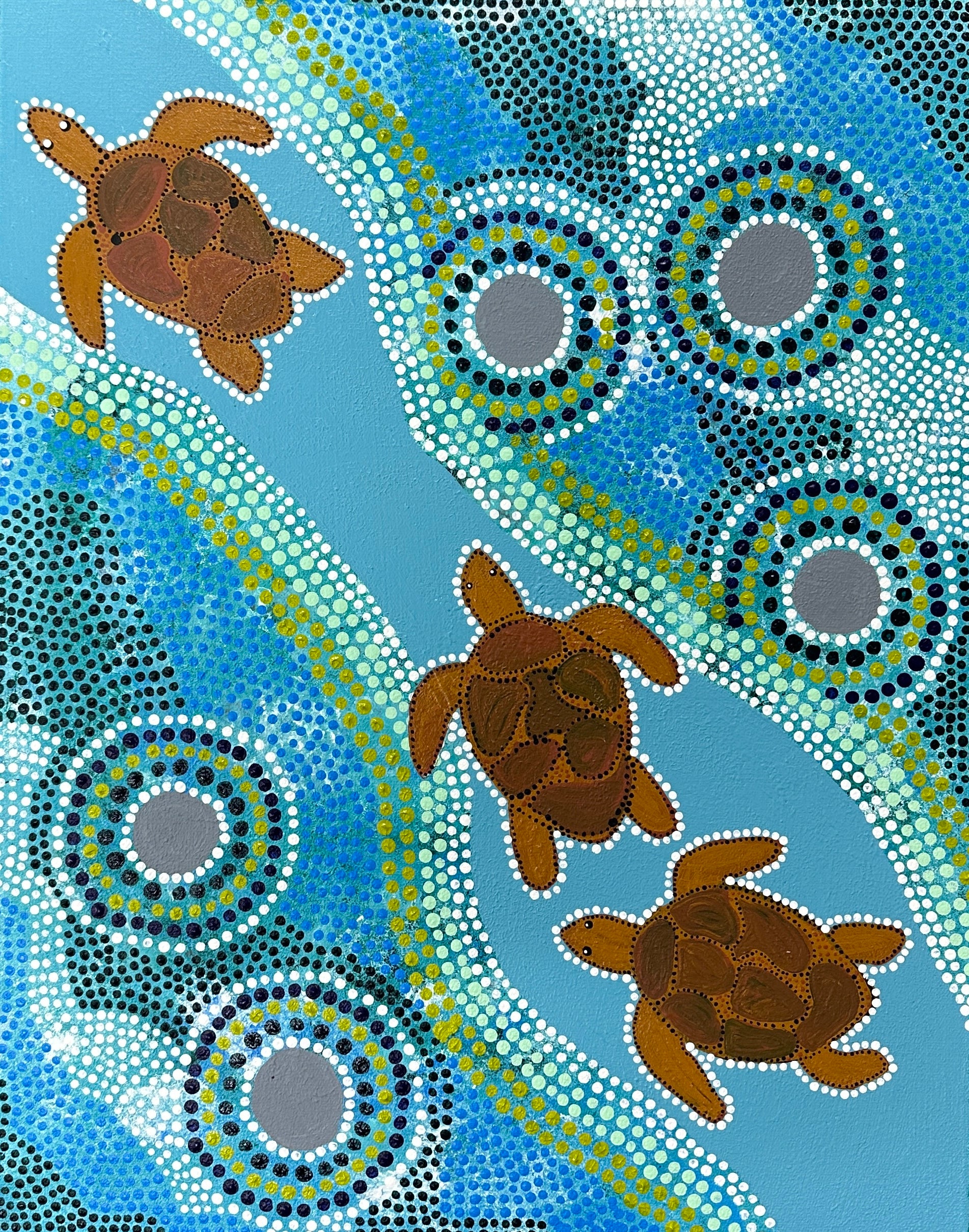 Turtles Swimming by Sandra Henry