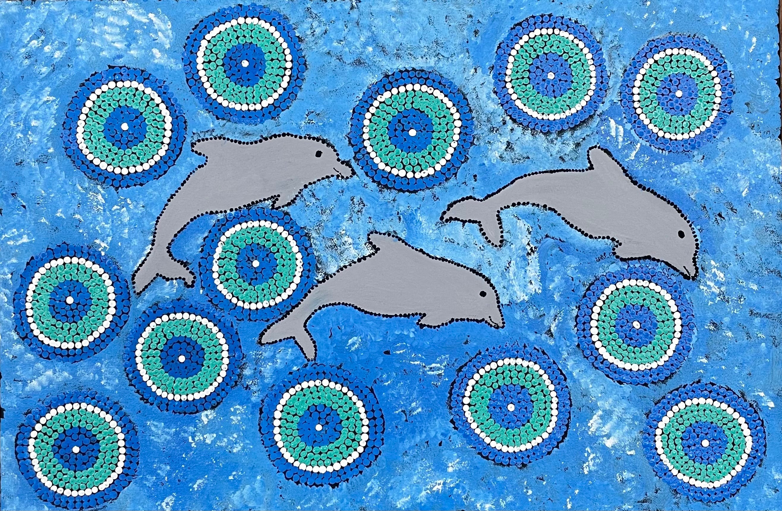 Dolphins Swimming by Elizabeth (Annie) Walsh